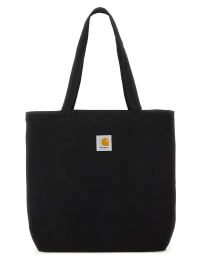 Carhartt Canvas Graphic Tote Bag In Black