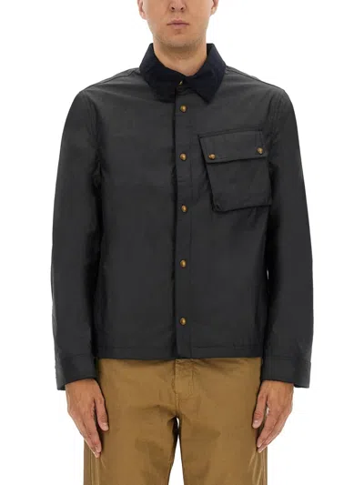 Belstaff Jacket Long Sleeve Chest Pocket In Black