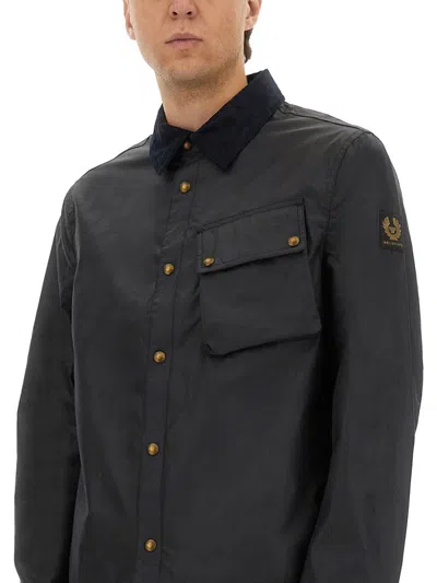 Belstaff Jacket Long Sleeve Chest Pocket In Black