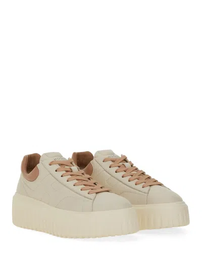 Hogan Striped Leather Sneakers With Padded Heel
