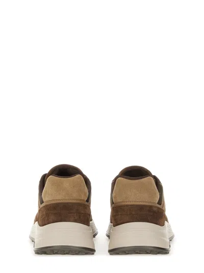 Hogan Lightweight Mesh And Suede Sneakers In Brown