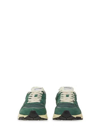 Autry Hyperway Low Malachite And Silver Mesh And Suede Sneakers In Green