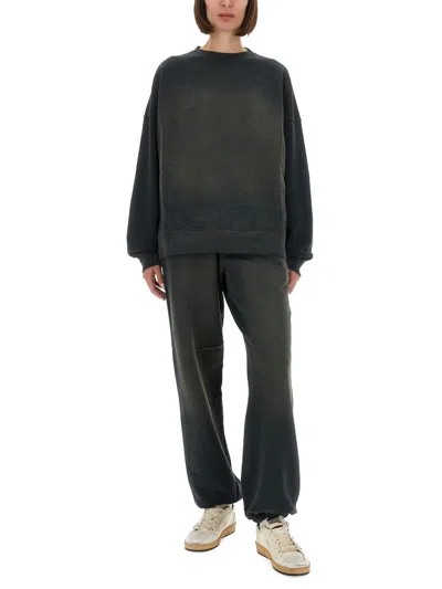 Golden Goose Gradient Effect Black Sweatshirt In Gray