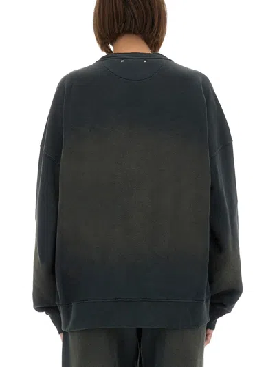 Golden Goose Gradient Effect Black Sweatshirt In Gray
