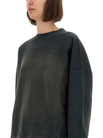 Golden Goose Gradient Effect Black Sweatshirt In Gray
