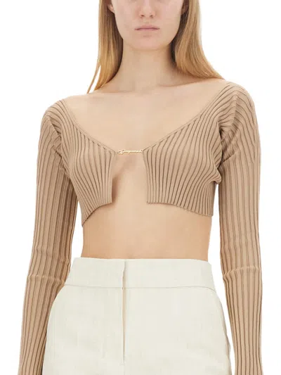 Jacquemus La Maille Pralu Cardigan In Brown