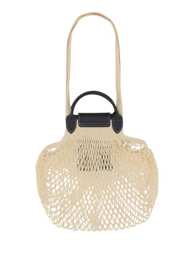 Longchamp Le Plaige Filet Bag In Neutral
