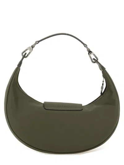 Longchamp Shoulder Bag With Adjustable Strap And Curved Shape In Brown