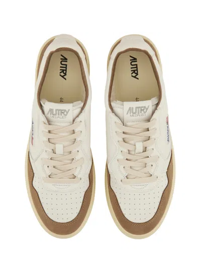 Autry Medalist Low Sneakers In Goatskin And Suede In Multi