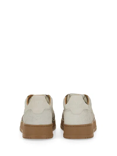Autry Low Top Leather Sneakers With Perforated Round Toe