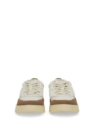 Autry Medalist Low Sneakers In Goatskin And Suede In Multi