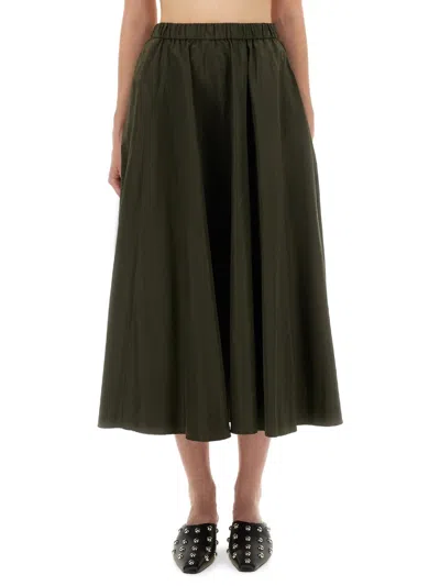 Aspesi Flared Midi Skirt With Flattering Silhouette In Black