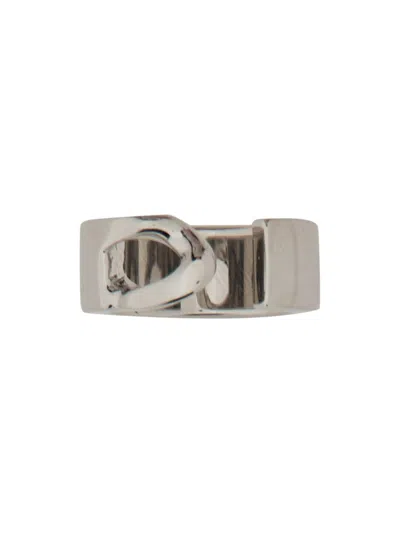 Mm6 Maison Margiela Minimal Numeric Band Ring In Metallic