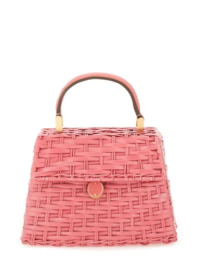Cult Gaia Textured Weave Top Handle Crossbody Bag