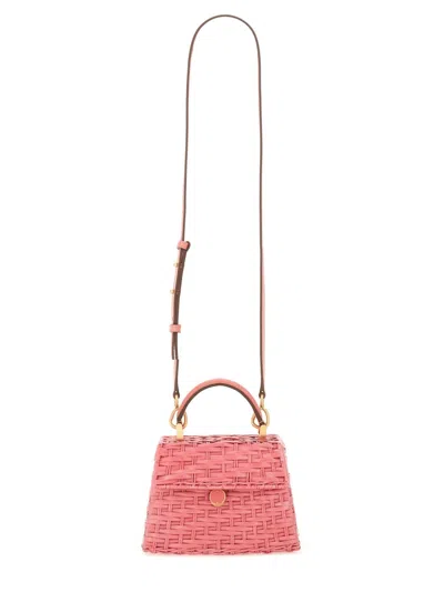 Cult Gaia Textured Weave Top Handle Crossbody Bag