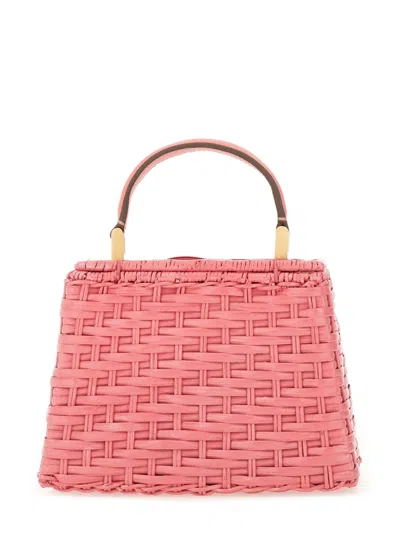 Cult Gaia Textured Weave Top Handle Crossbody Bag