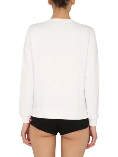 Alpha Industries Nasa-logo Sweatshirt In White