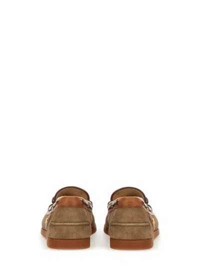 Valentino Palm Avenue Suede And Leather Loafers In Brown