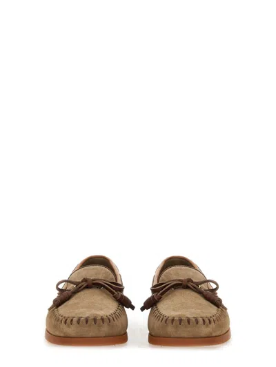 Valentino Palm Avenue Suede And Leather Loafers In Brown