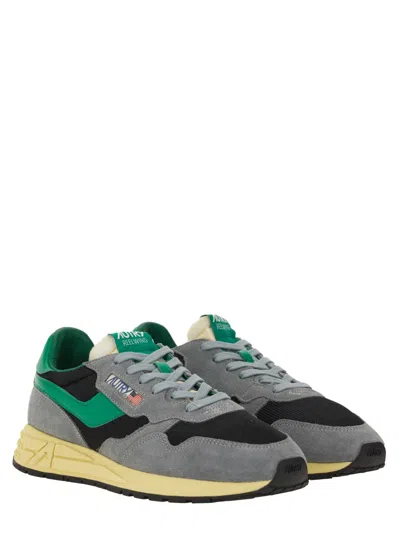 Autry Mesh And Suede Sneakers With Rubber Sole In Gray