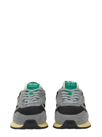 Autry Mesh And Suede Sneakers With Rubber Sole In Gray