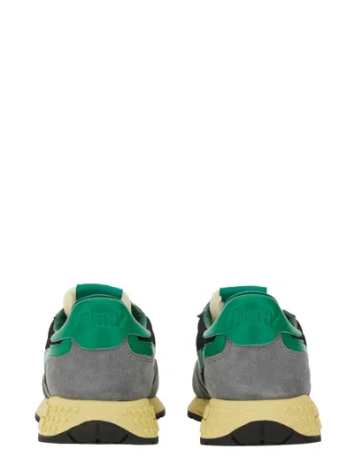 Autry Mesh And Suede Sneakers With Rubber Sole In Gray