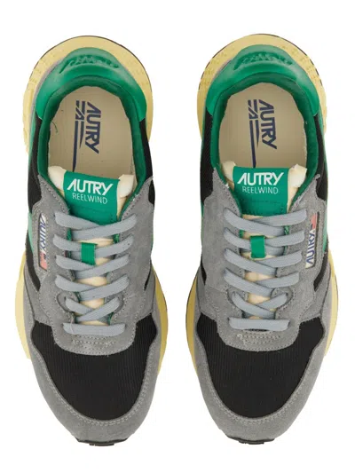 Autry Mesh And Suede Sneakers With Rubber Sole In Gray