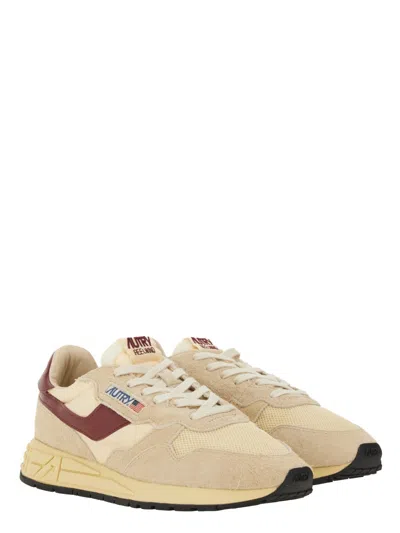 Autry Low Suede Net Sneakers With Contrast Panel In Multi
