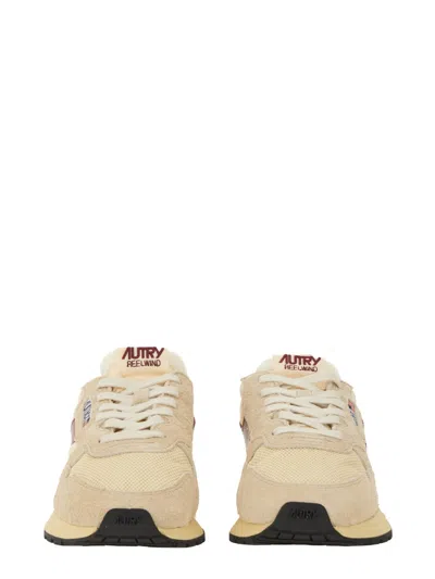 Autry Low Suede Net Sneakers With Contrast Panel In Multi