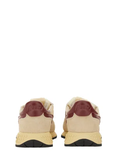 Autry Low Suede Net Sneakers With Contrast Panel In Multi