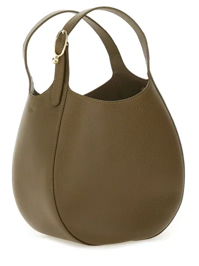 Longchamp Textured Pebbled Shoulder Bag With Strap And Handle