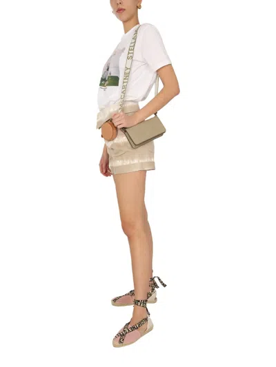 Stella Mccartney Ladies Bamboo Safari Tie-dye Denim Shorts In Neutral