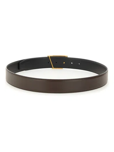 Tod's Adjustable Smooth Finish Gold-tone Buckle Belt