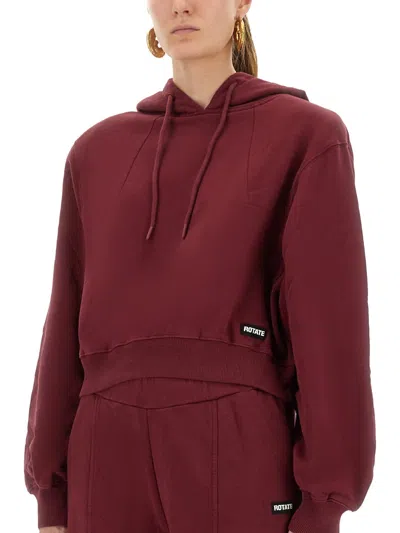 Rotate Birger Christensen Rotate Burgundy Cotton Sweatshirt Women In Burgundy