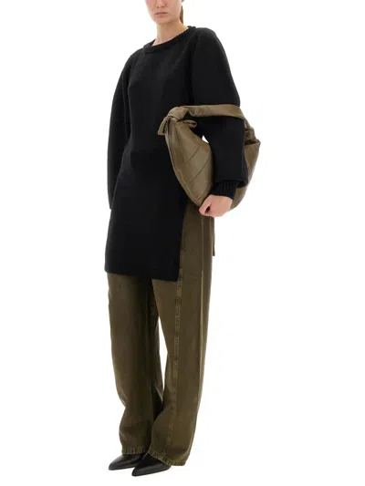 Lemaire Trousers Wide Leg Belt Loops In Green