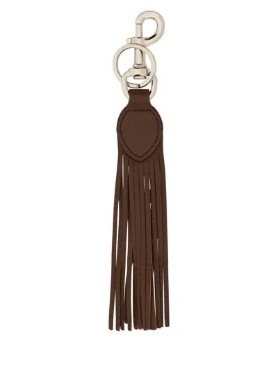 Valentino Garavani Brown Leather Key Holders In Brown