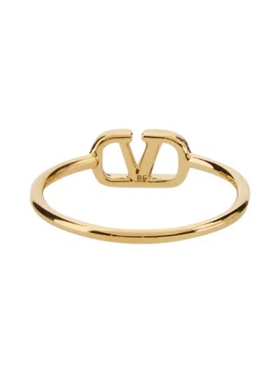 Valentino Polished Thin Band Vlogo Signature Ring