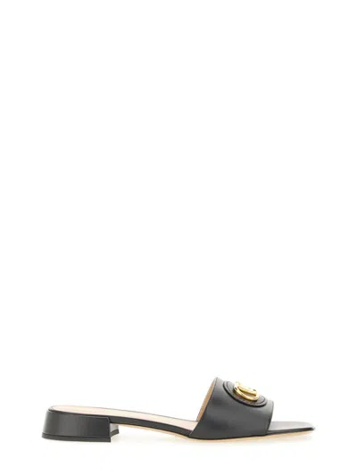 Valentino Vlogo Signature Leather Slides
