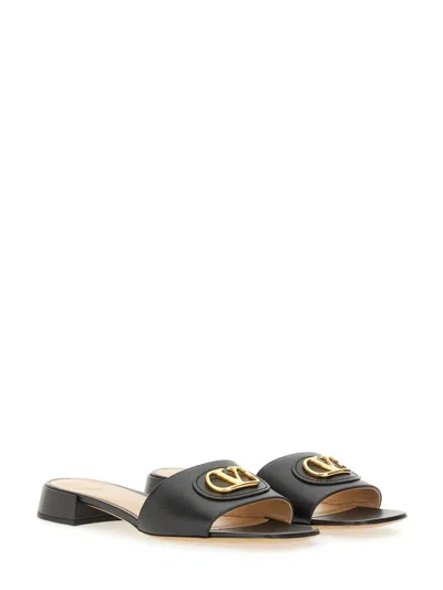Valentino Vlogo Signature Leather Slides