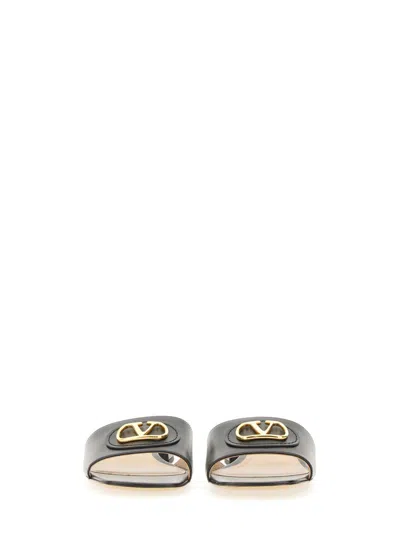 Valentino Vlogo Signature Leather Slides
