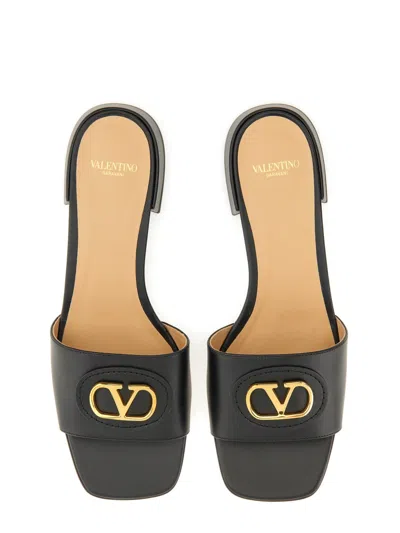 Valentino Vlogo Signature Leather Slides