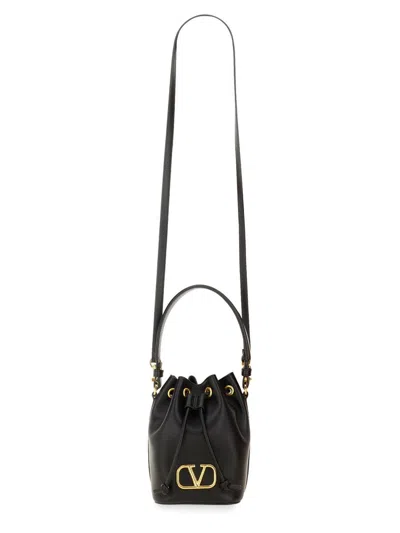 Valentino Vlogo Signature Mini Leather Bucket Bag