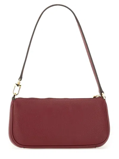 Michael Kors Zoe Bordeaux Shoulder Bag With Two Patch Pockets On The Front In Grained Leather Woman