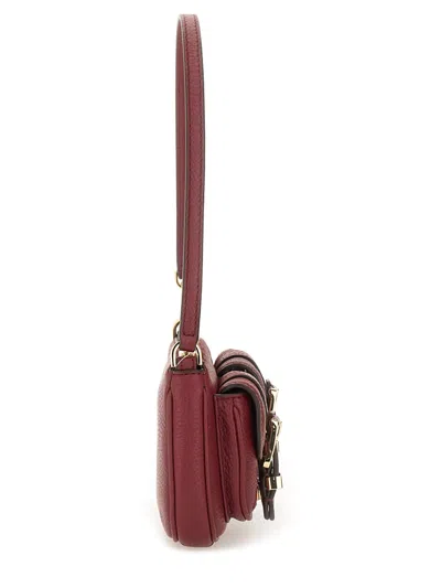 Michael Kors Zoe Bordeaux Shoulder Bag With Two Patch Pockets On The Front In Grained Leather Woman