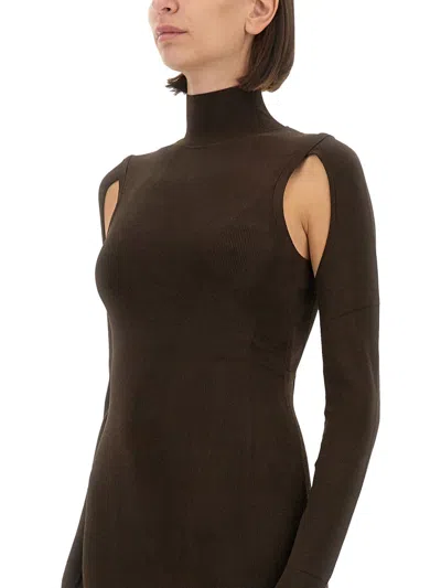 Helmut Lang Air Turtleneck Dress In Black