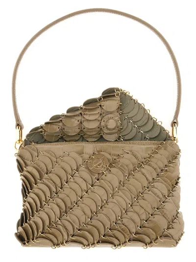 Rabanne Textured Shoulder Bag Gold-tone Hardware In Brown
