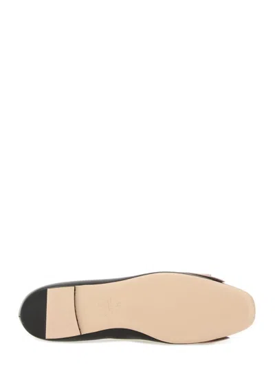 Valentino Round Toe Ballerina Shoes With Bow Detail In Black