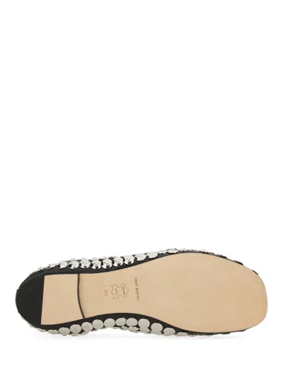 Tory Burch Studded Round Toe Ballerina Shoes With Flat Sole In Neutral