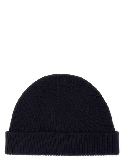 Jil Sander Classic Ribbed Knit Beanie Hat In Brown