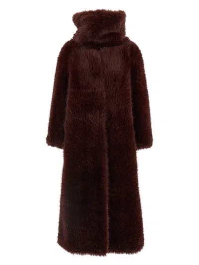 B&b Couture Biscuit Fur Bordeaux In Brown